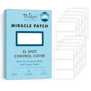 Blue Box Acne Cover Patch, Large Area Blemish Coverage, Gotu Kola Ingredient, Clean Skin Stickers, Rectangular Shape, 30pcs, Acne Pimple Patch
