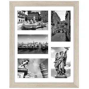 Americanflat Picture Frame | Collage | Five 4x6 Openings with Classic Molding | Signature Collection