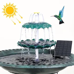 AISITIN 3 Tiered Bird Bath with 3.5W Solar Pump, DIY Solar Fountain Detachable and Suitable for Bird Bath, Garden Decoration, Outdoor Bird Feeder