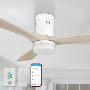 Alfa Ⅱ Low Profile Smart Outdoor Fan with LED Light Remote 52 inch