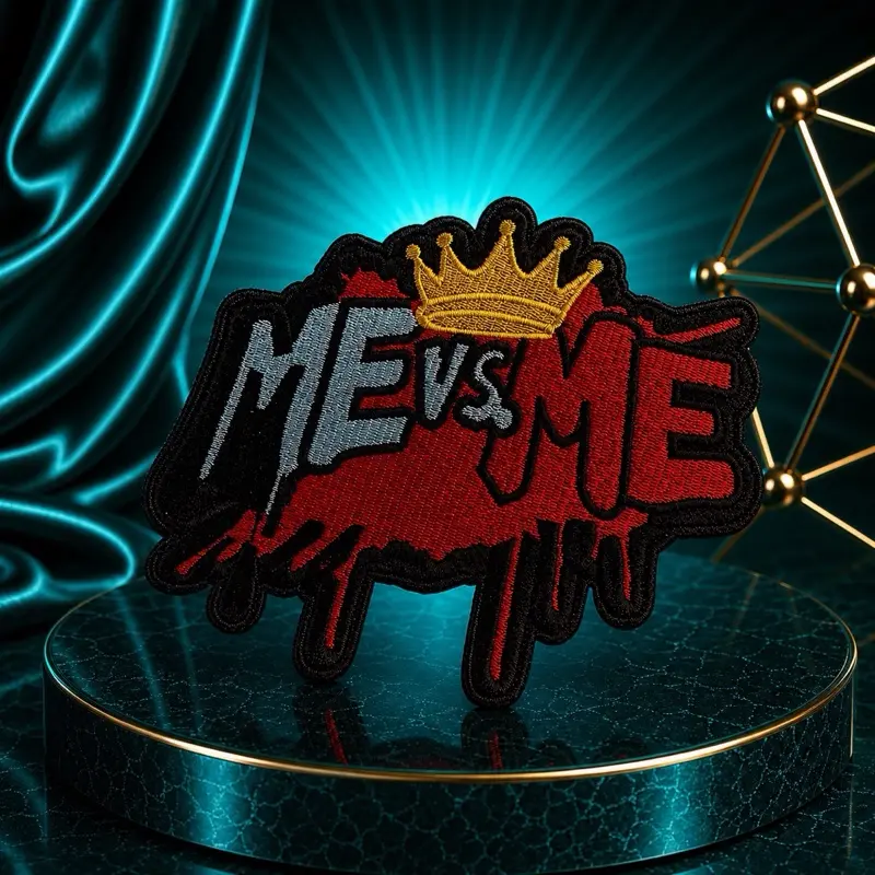 Me vs Me Iron-On Embroidery Patch - Sewing & Applique Trim Accessory for Women's Sweatshirts, Pullovers