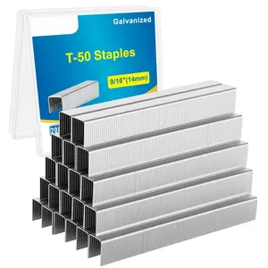9/16 inch Length Heavy Duty T-50 Staples 1680-Count, 3/8" Crown 20 Gauge Galvanized, for Pneumatic, Electric, Manual T50 Stapler