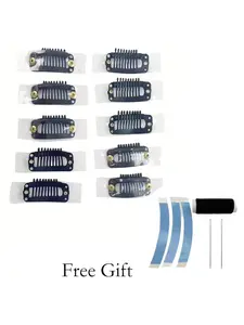 6/10pcs 3.2cm clips set Professional Hair Extension Wig Clips For Human Hair Bangs Snap Hair Clips For Extensions Metal Comb For