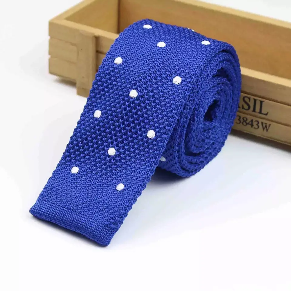 Blue & White Knitted Tie