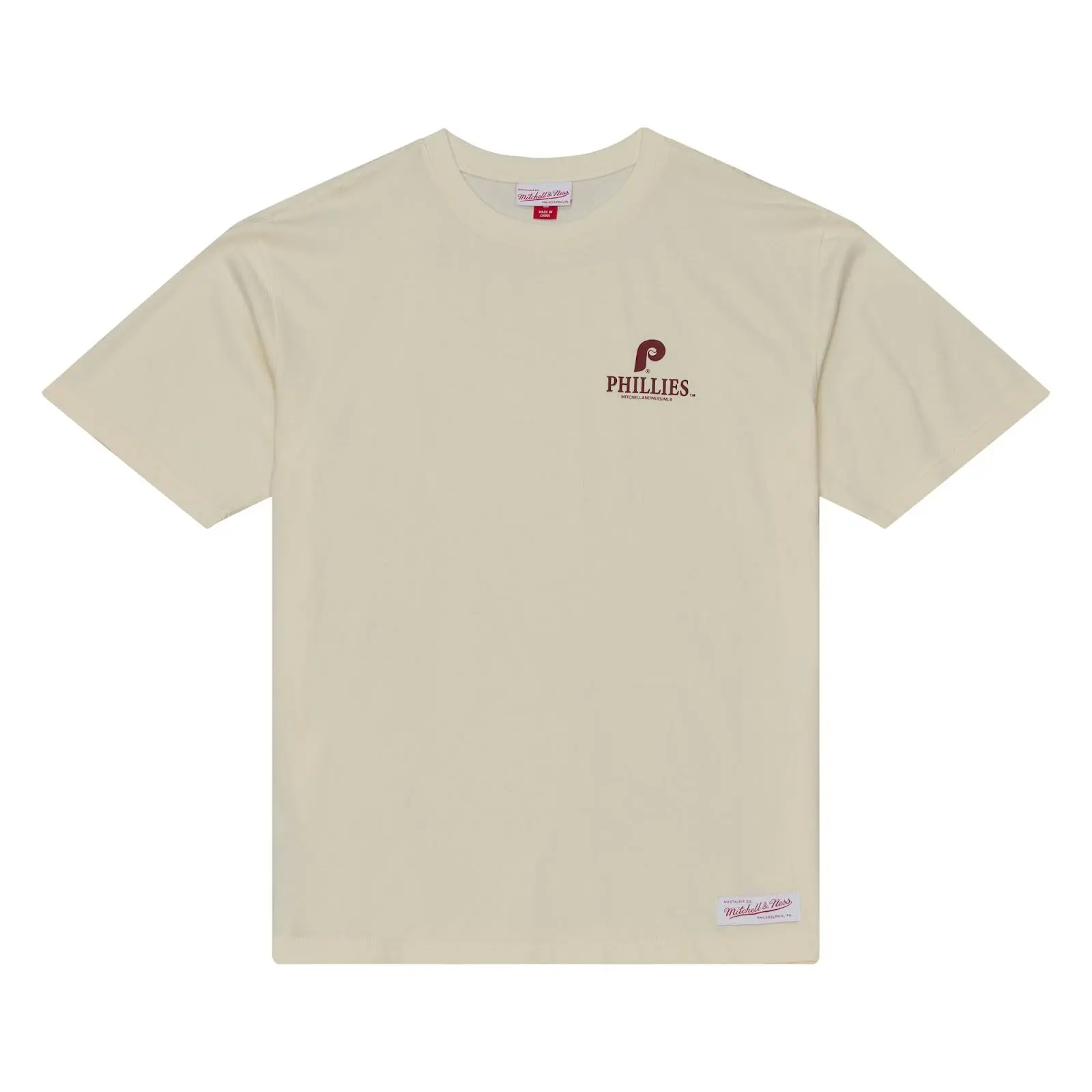 Philadelphia Phillies Cream Core Essentials T-Shirt MLB Throwback Tee Graphic Vintage Fan Gear Mitchell & Ness