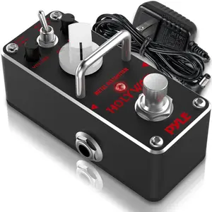 Guitar Distortion Pedal, True Bypass, Aluminum Casing, LED Indicator