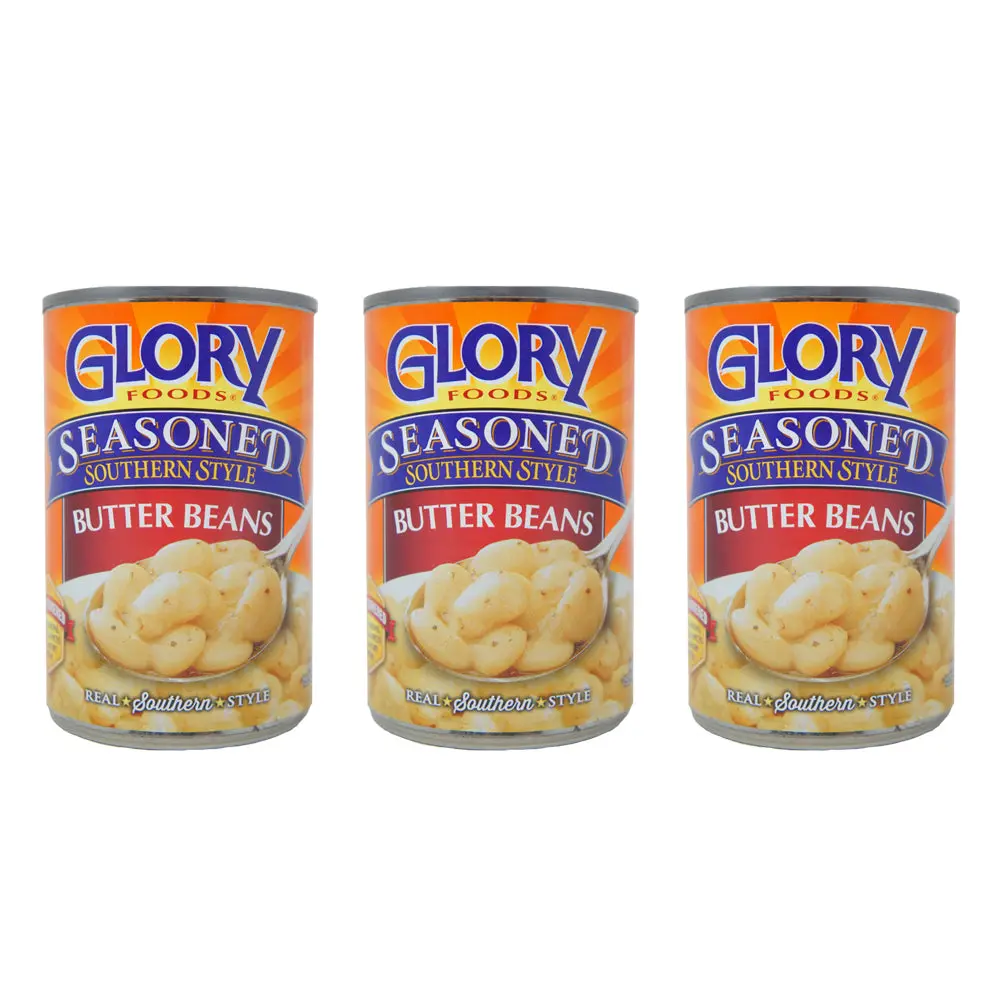 Glory Foods Seasoned Southern Style Butter Beans 15.5 oz Ready to Eat Canned Beans
