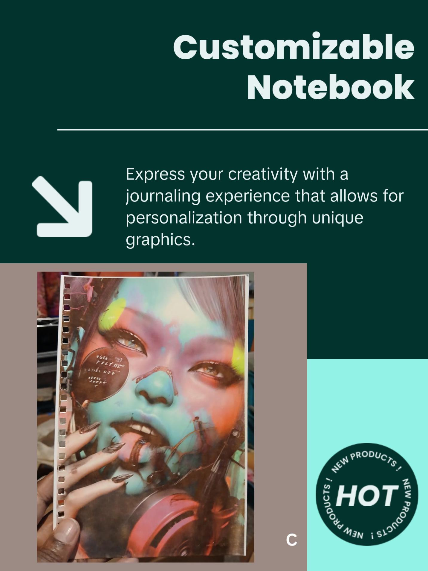 Sublimation Journal 120 Pages with Unique Graphic Designs Custom Notebook for Creative Writing Express Your Personality