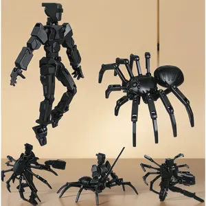5.5 inch Trobot action figure set features titan 13 action figures with spider sucker and multi-jointed movable dummy 13 design in black color perfect as collectible toy for boys age 8-12 and Christmas creative gift