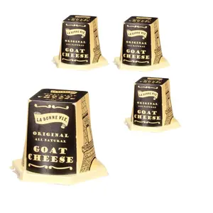 LA BONNE VIE Refrigerated French-Style Goat Cheese Pyramid - 4-Pack, 5.3oz Citrusy Tang Chèvre Dairy Product for Bake