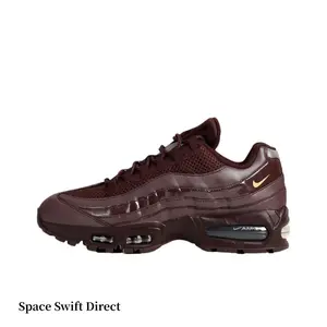 Deep Burgundy Suede + Black Low-Top Retro Air Cushion Sneakers | Streetwear Shock-Absorbing Running Shoes