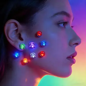 1 Set of LED Light Up Stud Earrings, Party Flashing Blinking Earring - Color Changing Glo, LED Jewelry Christmas Gifts for Party, Wedding, Birthday, Night Out, Disco, Festival, men's accessories, accessories for women, vintage jewelry for Nightclub