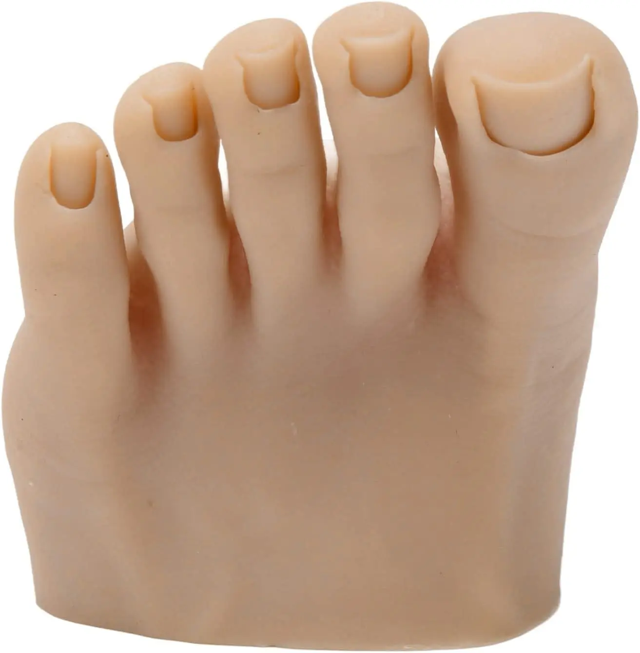 Diydeg Practice Fake Foot Model, Soft Silicone Fake Foot Tool Prosthetic Manicure Tool with Half Foot Design, Mannequin Feet Practice Fake Training Foot for Nails Tips Art Training (Left)