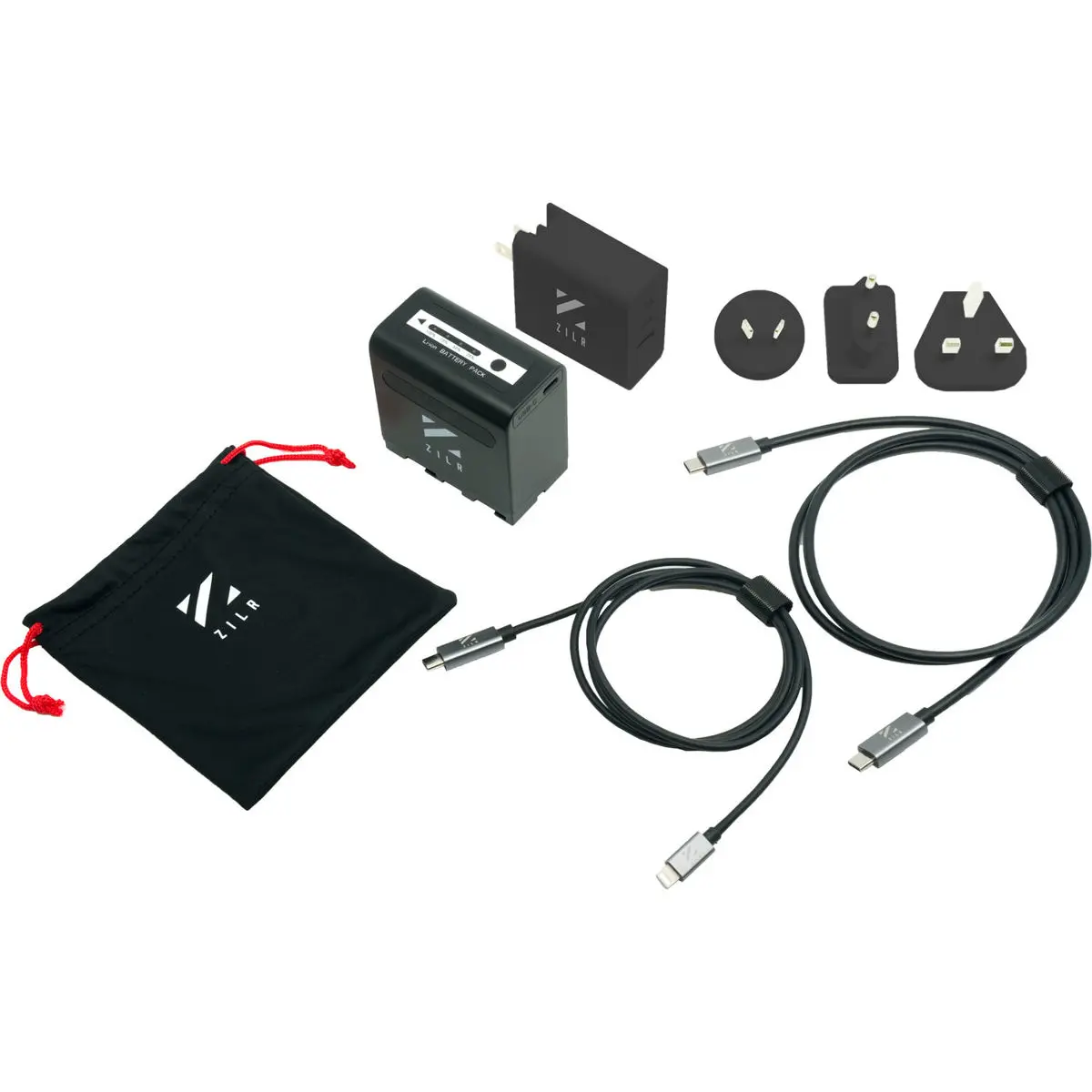 ZILR NP-F970 USB Type-C PD Power Kit with Cable, Chip-Equipped Device for ZCAM, ATOMOS L-Series Recording Equipment
