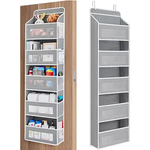 Over The Door Hanging Bag with 5 side pocket, Weekly Clothing Organizer, Perfect For Everyday Clothing or Diaper,Wet wipes storage, Anti-Tilt Design, 44 lb Capacity for Bedroom, Bathroom, Dormitory Storage