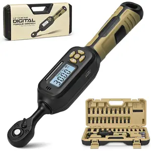 Digital Torque Wrench 1/4 drive, 1.1-22.1 ft-lb (1.5-30 Nm) +-1% Accuracy Inch Pound Torque Wrench with Buzzer and LED  Torque Wrenches with Bits & Sockets for   Gunsmithing