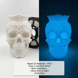 Nabaili 3D Materials PETG Glow-in-the-Dark White Basic Parameters Glows Blue at Night Order Now  3D Printer Filament