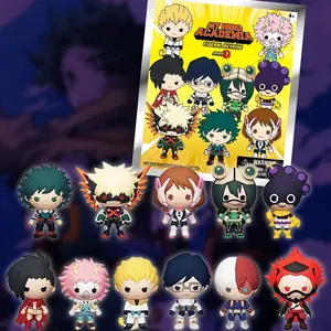 12PCS MY HERO ACADEMIA Officially Licensed 3D Anime Character Series Mystery Bulk Bag Clip Keychain Keyring Random One Katsuki or Other Characters For Mom and Friend Anniversary Birthday Gifts