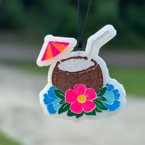Coconut with Flowers Scented Car Freshie