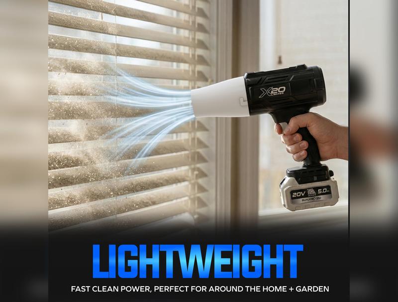 Sun Joe GO-SRMJET-5A-BLK 20-Volt ECOSHARP Cordless X20 StormJet Handheld Turbo Blower  | 40 CFM | 5.0-Ah Batteries + Charger (Black)