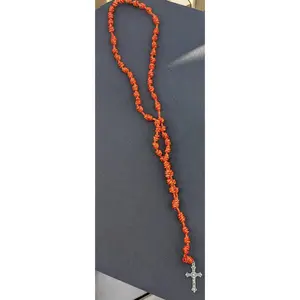 Flames of Fire Knotted Rosary, Large