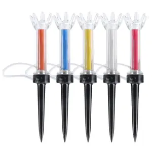 Flexible Magnetic Plastic Golf Tees 5Pcs Golf Tee Training Practice Tool Accessory Lightweight Portable with Magnetic Connection & Rope Connection for Optimal Ball Positioning