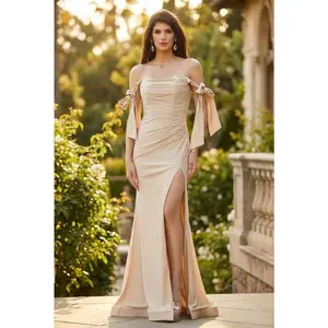 Champagne Bridesmaid Dresses in Satin and Plus Size Gowns