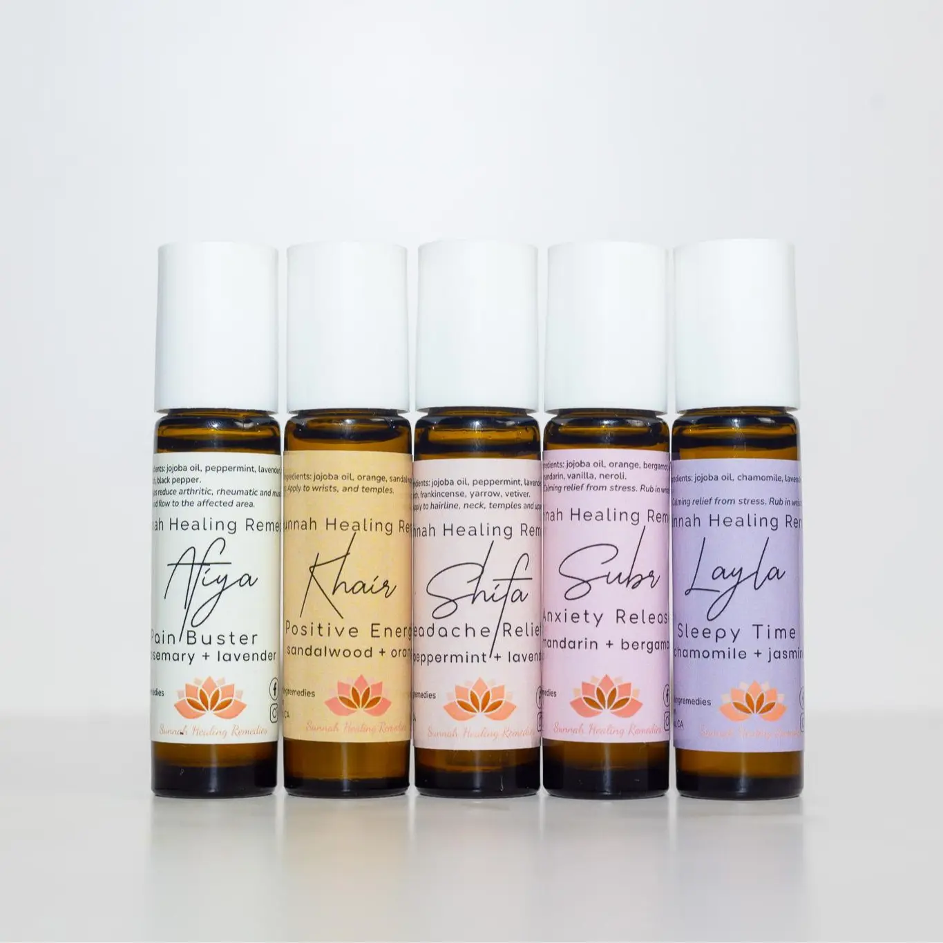 100% Organic, Natural Therapeutic Oils. Roll on Therapeutic Oil for Headache, Anxiety, Pain, Sleep, Good Energy. Jojoba and Essential Oil Roll on