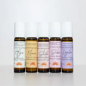 100% Organic, Natural Therapeutic Oils. Roll on Therapeutic Oil for Headache, Anxiety, Pain, Sleep, Good Energy. Jojoba and Essential Oil Roll on