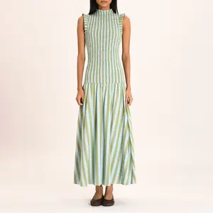 Everyday chic: Stripe Gabrielle Dress with drop waist and voluminous skirt