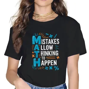 100% Cotton Math Joke Mistakes Allow Thinking to Happen Math Teacher Tee T-Shirt