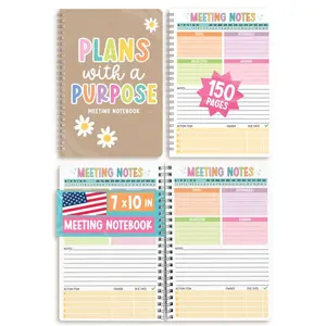 Meeting Notebook for Work - Business Planner, Office Organizer & Note Taking Chalkboard Work Planner