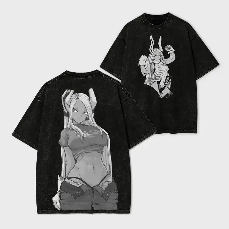 Retro Limited Mirko Tee | Oversized My Hero Academia Streetwear | Double Printed Acid-Washed Cotton | Premium 230gsm Fabric | Must-Have for Anime Fans & Collectors
