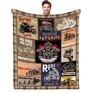 Motorcycle-themed Blanket Gifts. Blankets for Motorcycle Enthusiasts. Motorcycle Blanket Gifts for Men