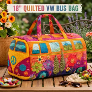 Unisex Boho Quilted Weekender Travel Bag, Lightweight &Comfortable,Hippie Design，Spacious，Trendy & unique