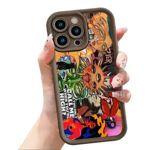 Cool Artistic Psychedelic Collage Design Phone Case for iPhone 17 16 15 14 Pro Max 13 12 11 XR XS Plus Air | Slim Shockproof Anti Scratch TPU Protective Cover | Bold Trippy Art Phone Accessory