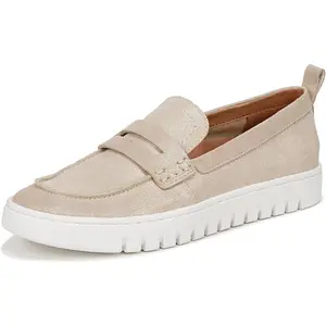 New Vionic Womens Size 10 Gold Sparkle Goat Leather Uptown Loafer Comfort Shoes Girl Footwear