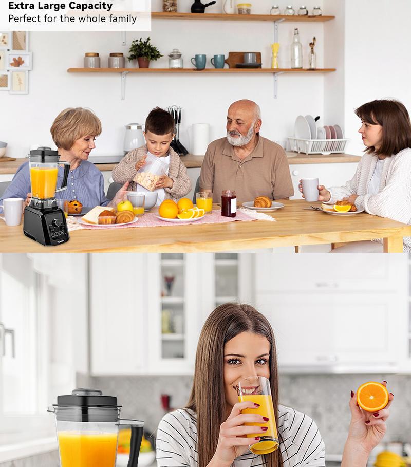 Pukomc Professional 1200W Blender &ndash; 9 Speed Settings + Pulse &ndash; Ice Crushing, Smoothies, Juicing &ndash; 65oz Capacity