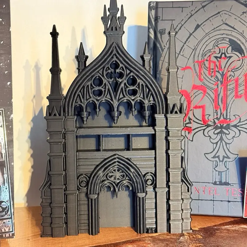 Gothic Cathedral Bookshelf Decoration - Black Architectural Design for Book Lovers and Home Decor Interior Ornaments Decorative Ornaments