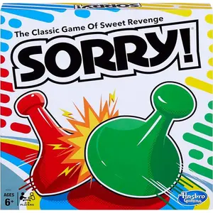 Sorry Board Game Classic Hasbro Family Board Game for Kids Ages 6 and Up Fun Strategy Tabletop Game Each Player Gets 4 Pawns Easy to Learn Party Game for Family Game Night Gift for Kids Adults
