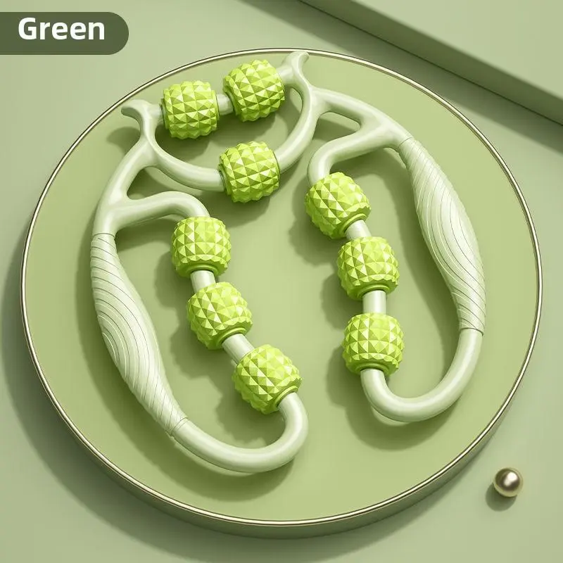 Nine-wheel circular leg clamp, thigh muscle relaxer, leg stretching massager, beautiful leg yoga roller clip lady