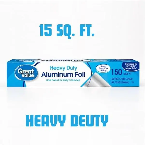 Great Value Heavy Duty Aluminum Foil, 150 Sq ft