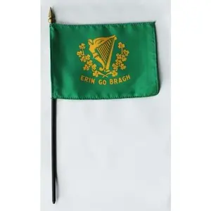 Erin Go Bragh Irish Flag 4in x 6in Mounted Flags