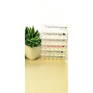Reusable Humor Rectangular "Eco Friendly" Stack-able Plastic Egg Storage Carton Container With Lid, Kitchen Decor, Farmhouse Decor