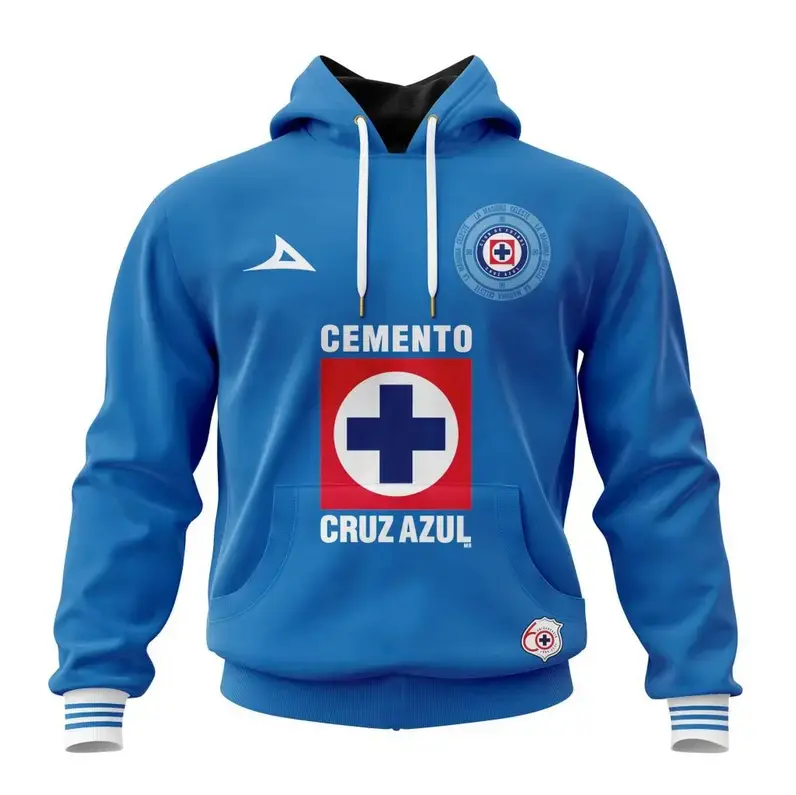 Cruz Azul 2024-2025 Personalized Hoodie, Custom Name Number Liga MX Pullover Hoodie, Soccer Fan Sweatshirt, Unisex Football Gift