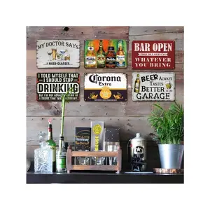 6pcs Bar Signs Metal Signs Funny Bar Signs For Home Bar Wall For Man Cave Decor-Retro Pub Decorations And Gifts For Home Bar Shop 8*12 Inch