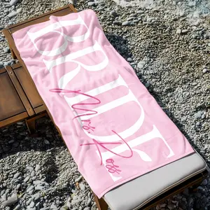 Personalized Bride Beach Towels, Bride Custom Beach Towel, Custom Vacation Gift, HoneymoonBachelorette Trip, Bridal Shower Gift v1