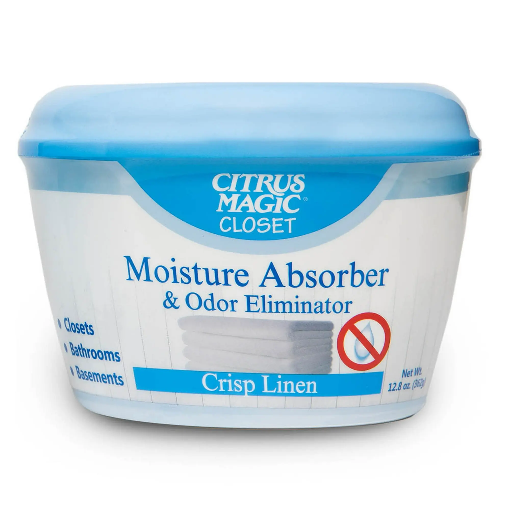 Citrus Magic Closet - Moisture Absorber & Odor Eliminator Crisp Linen Scent 12.8 oz for Closets Bathrooms Basements