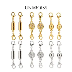UniMoiss 12 Pieces Magnetic Jewelry Clasps Lobster Clasp Extender Clasp for Necklace Bracelet Jewelry DIY Accessories Practical Gifts