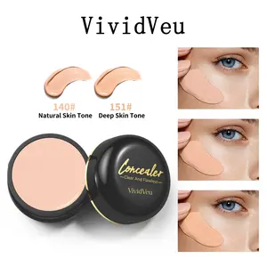 Full Coverage Concealer Cream - Waterproof, Matte Finish for All Skin Tones, Covers Blemishes & Dark Spots, Long-Lasting, Multi-Color, Plant-Based Formula